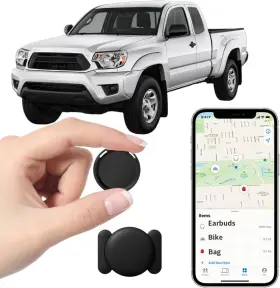 Amzsmt 730425640658 No Subscription Gps Tracker For Vehicles Work With Find My Ios Only Black