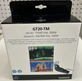 010-12087-00 Garmin Gt20-tm Hd-id Downvu 4-pin Transom Mount Transducer