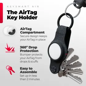 30257bbr Keysmart - Air Compact Key Tracker And Holder For Airtag Vegan Leather Black #2