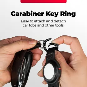30257bbr Keysmart - Air Compact Key Tracker And Holder For Airtag Vegan Leather Black #3