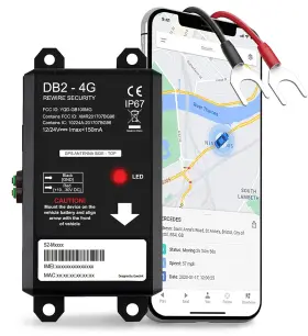 Db2-4g Rewire Security Gps Vehicle Tracker - Db2 Hard-wired Tracking Device Black