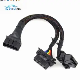 Obd2 Usa-viralfinds 726084544673 Male To Dual Female Elbow Extension Cable With 16pins Available Connecte #2 Obd2 Usa-viralfinds 726084544673 Male To Dual Female Elbow Extension Cable With 16pins Available Connecte #2