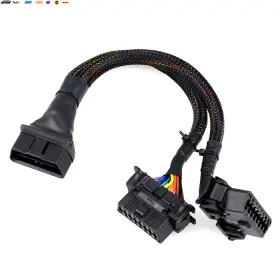 Obd2 Usa-viralfinds 726084544673 Male To Dual Female Elbow Extension Cable With 16pins Available Connecte Obd2 Usa-viralfinds 726084544673 Male To Dual Female Elbow Extension Cable With 16pins Available Connecte