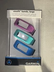 New Garmin Vivofit Three Replacement Accessory Bands Blue Teal Purple Sz Large. Fixed Price $6.00.