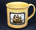 Vintage Otagiri 8OZ Coffee Cup Mug W/ Clipper Ship Paddle Wheel Tanish Yellow. Fixed Price $24.99.